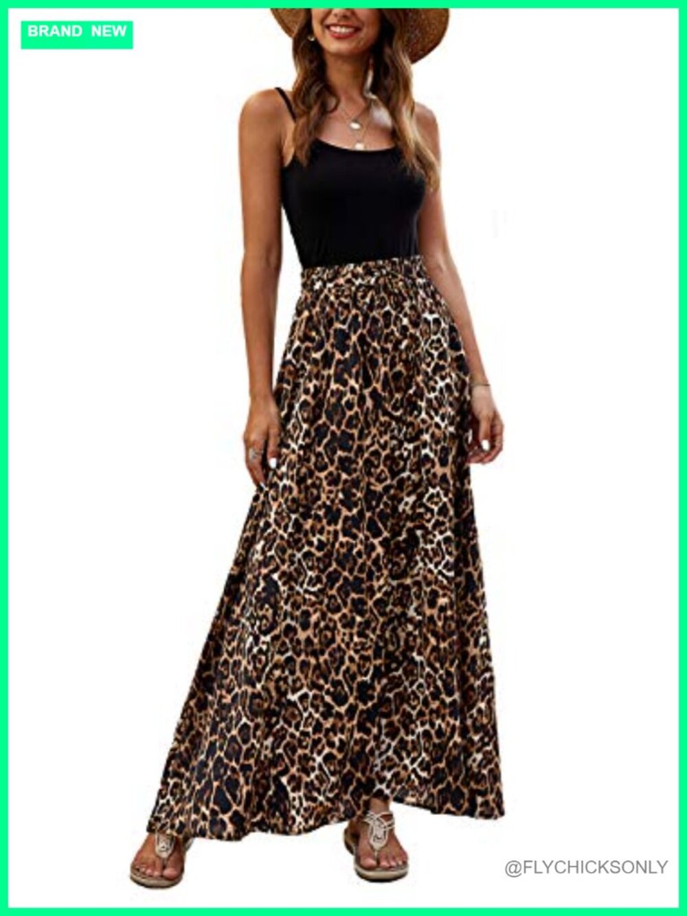Women's Chiffon Boho Summer Casual Maxi Skirt High Waisted A-Line